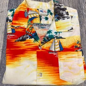 🌺Ladies S Hawaiian Shirt- Sunset